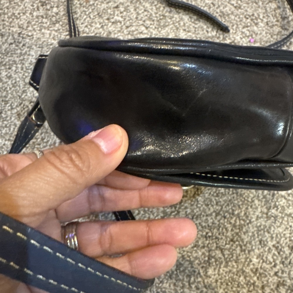 Vera‎ Pelle Italian Leather Black  Crossbody Bag - Picture 4 of 11